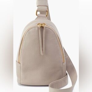 HOBO leather Fern sling bag Taupe with gold hardware crossbody travel